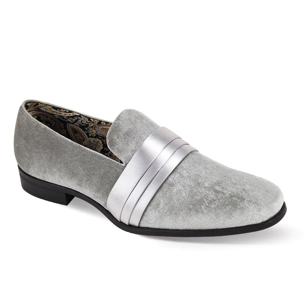 After Midnight Uptown Hustle in Silver Sleek Velvet Loafers