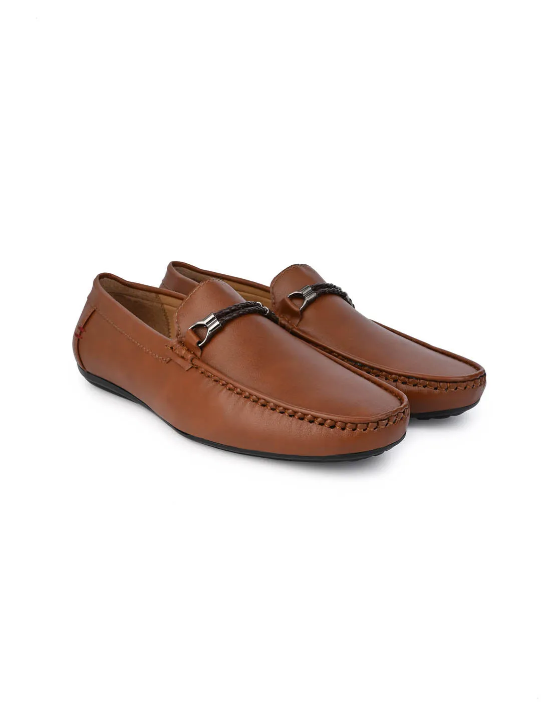 Alberto Torresi Tan Burnish With TPR Sole Loafers For Men