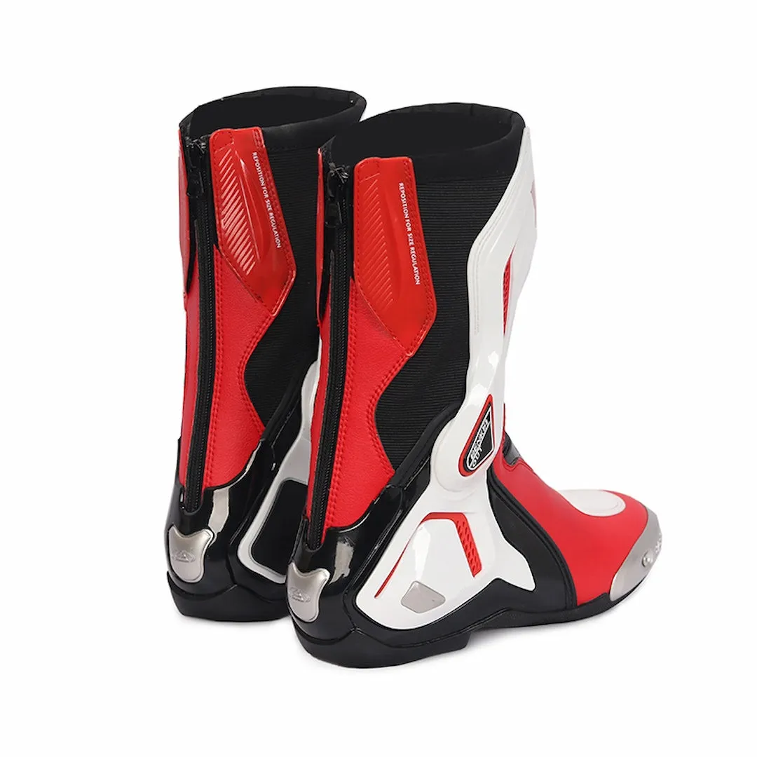 Allgoal Motorcycle Riding Boots White/Red