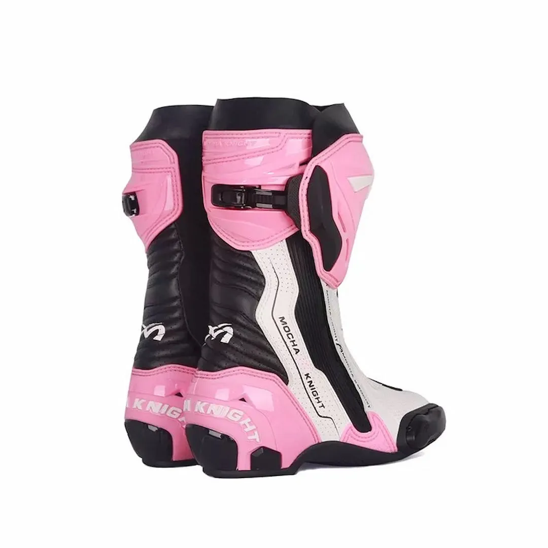 Allgoal Pink Motorcycle Riding Boots