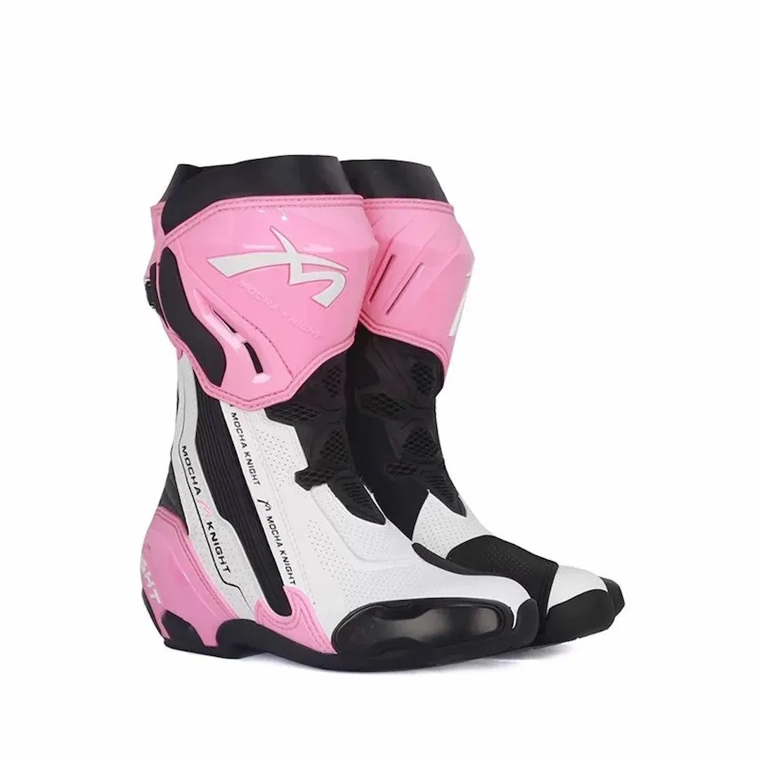 Allgoal Pink Motorcycle Riding Boots