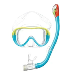 AQA Vega Lite & Sammy Dry Special Mask & Snorkel Set KZ-9077N- Cream Yellow x Sky Blue