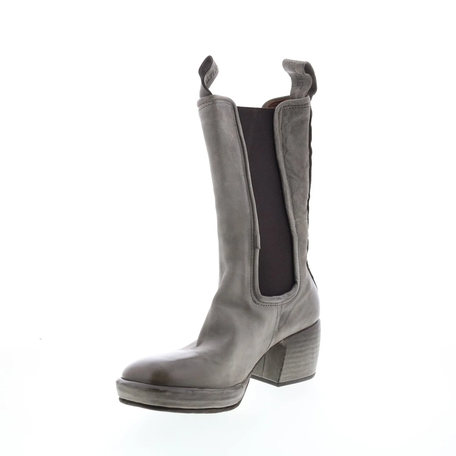 A.S.98 Collins A57202-302 Womens Gray Leather Slip On Chelsea Boots