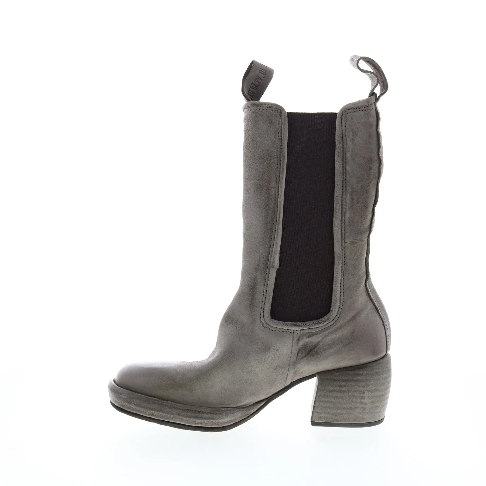 A.S.98 Collins A57202-302 Womens Gray Leather Slip On Chelsea Boots