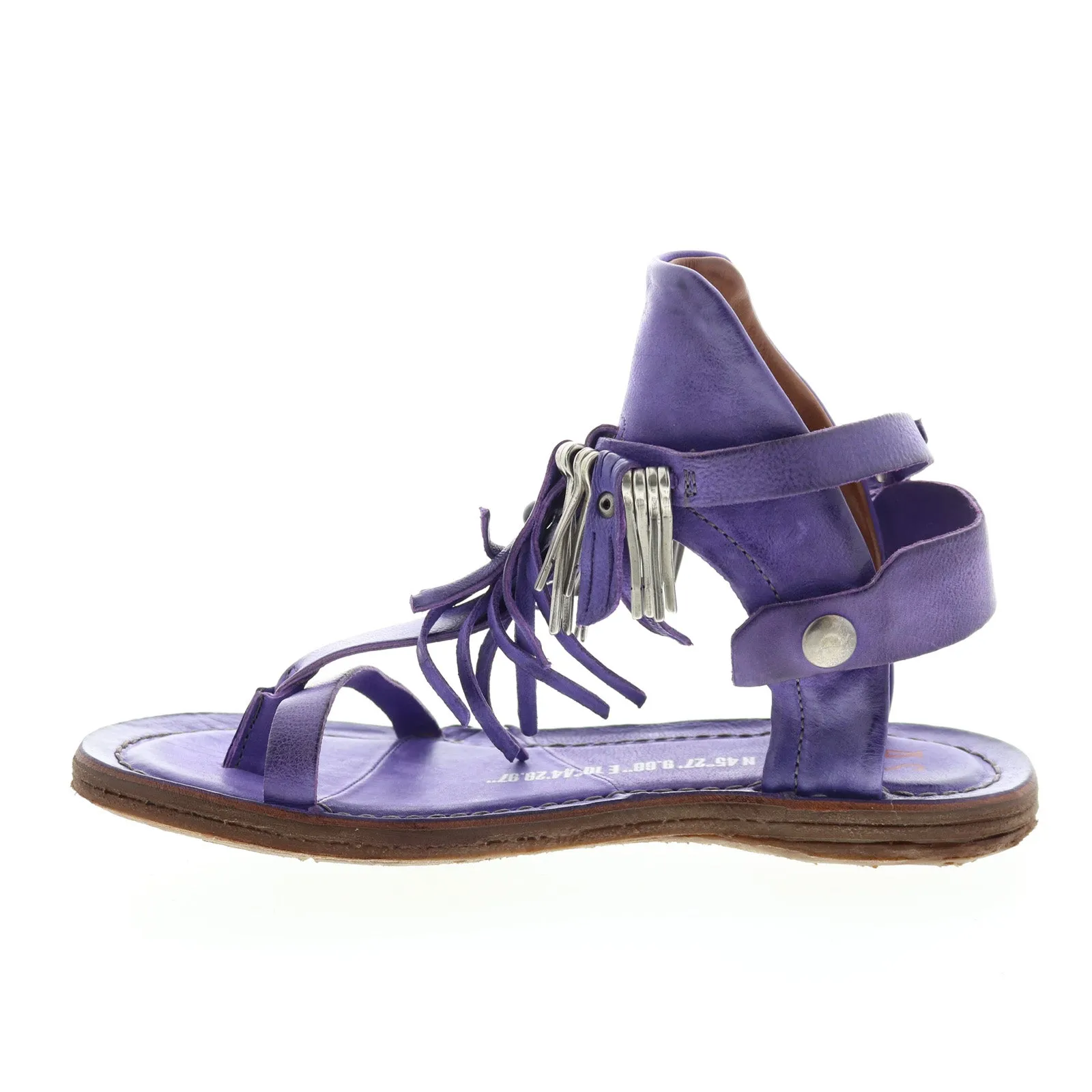 A.S.98 Rowan 534010-1105 Womens Purple Leather Strap Sandals Shoes