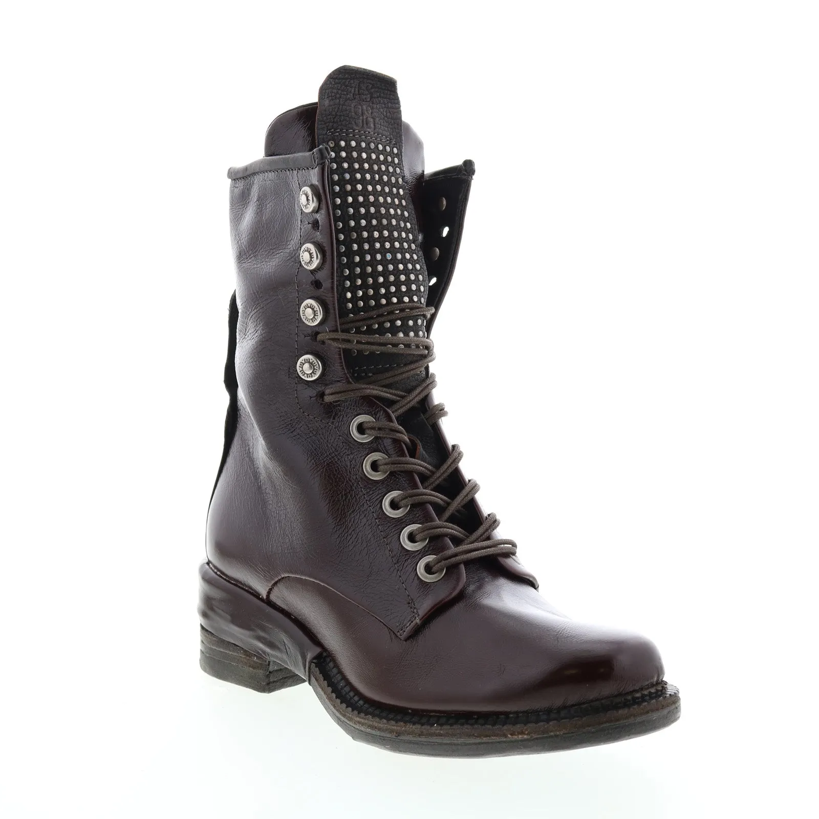 A.S.98 Saunder A23208-201 Womens Brown Leather Lace Up Casual Dress Boots