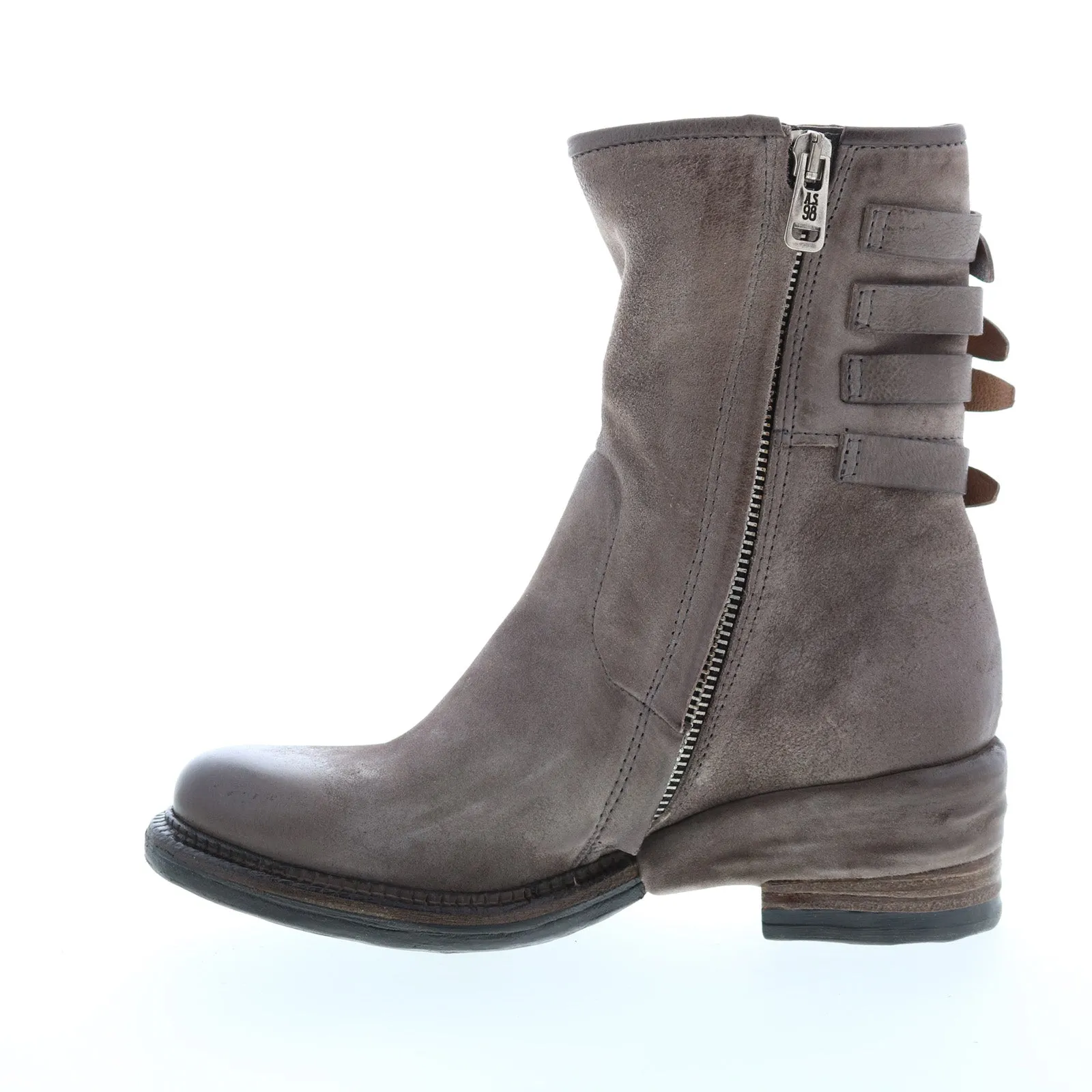 A.S.98 Spero A23215-301 Womens Gray Leather Hook & Loop Casual Dress Boots