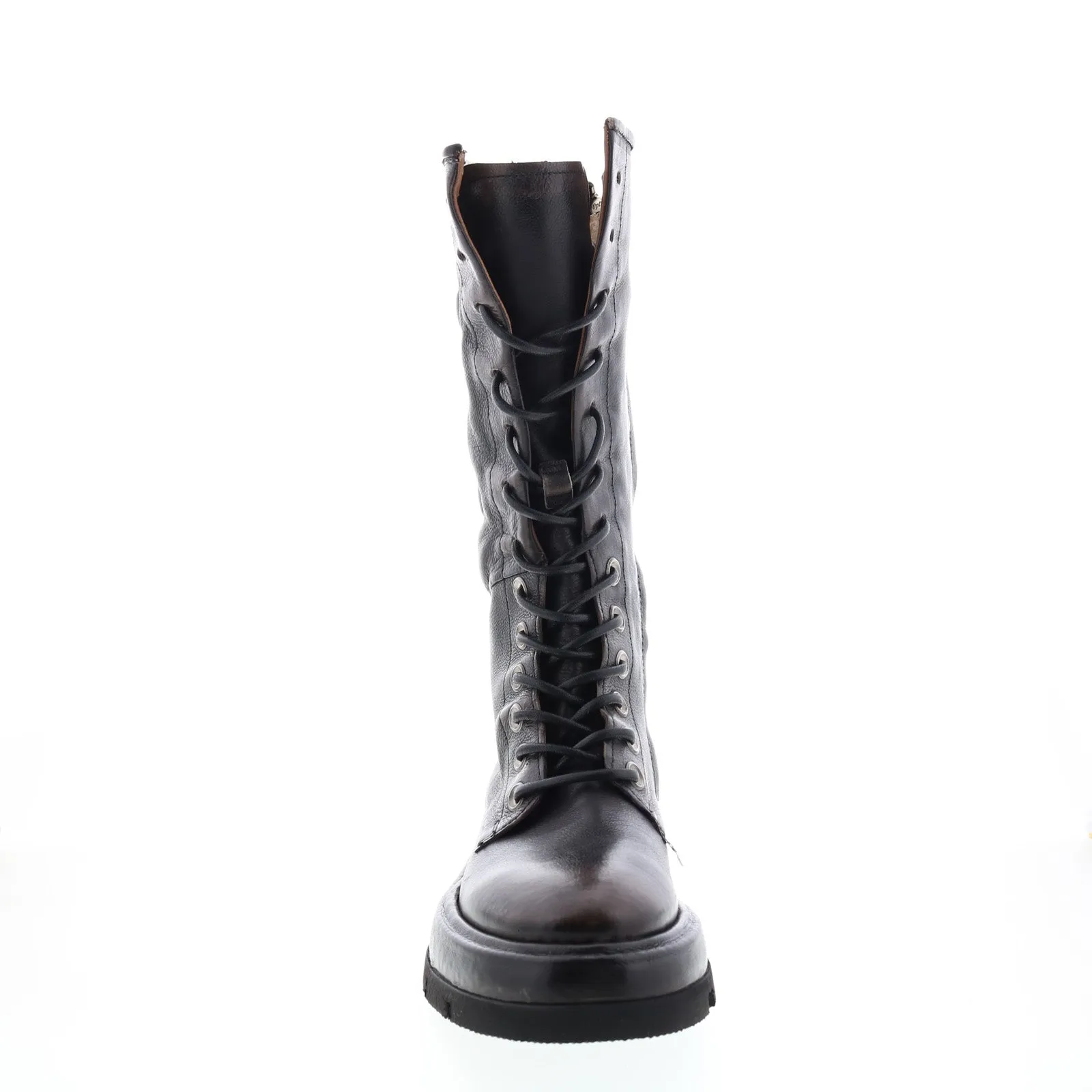 A.S.98 Vernell A90301-101 Womens Brown Leather Lace Up Mid Calf Boots