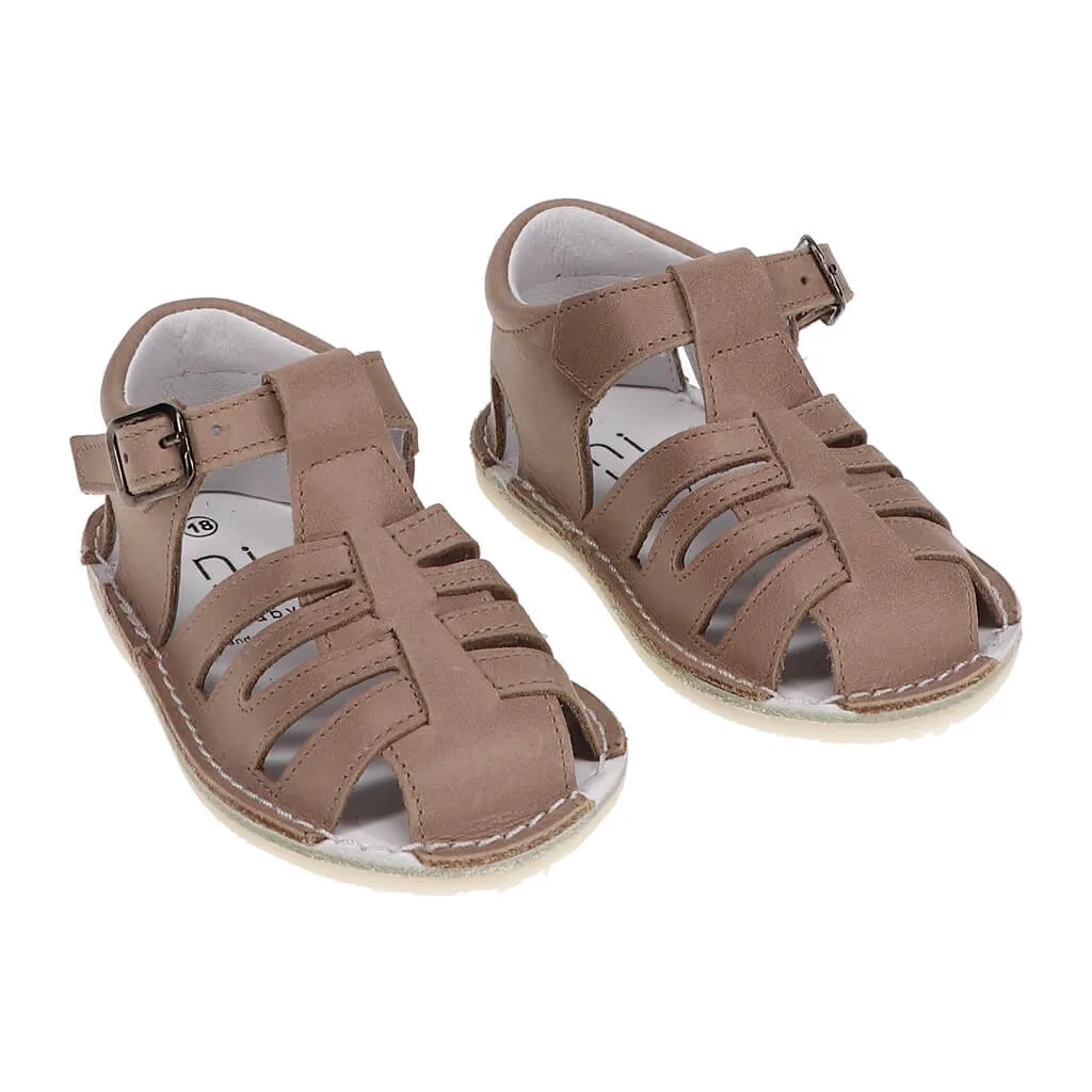 Baby Leather T Strap Sandals with Buckle