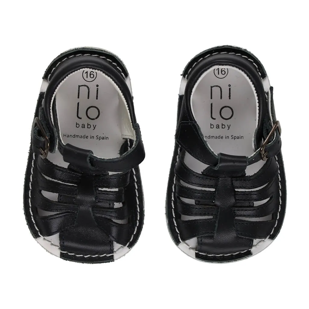 Baby Leather T Strap Sandals with Buckle