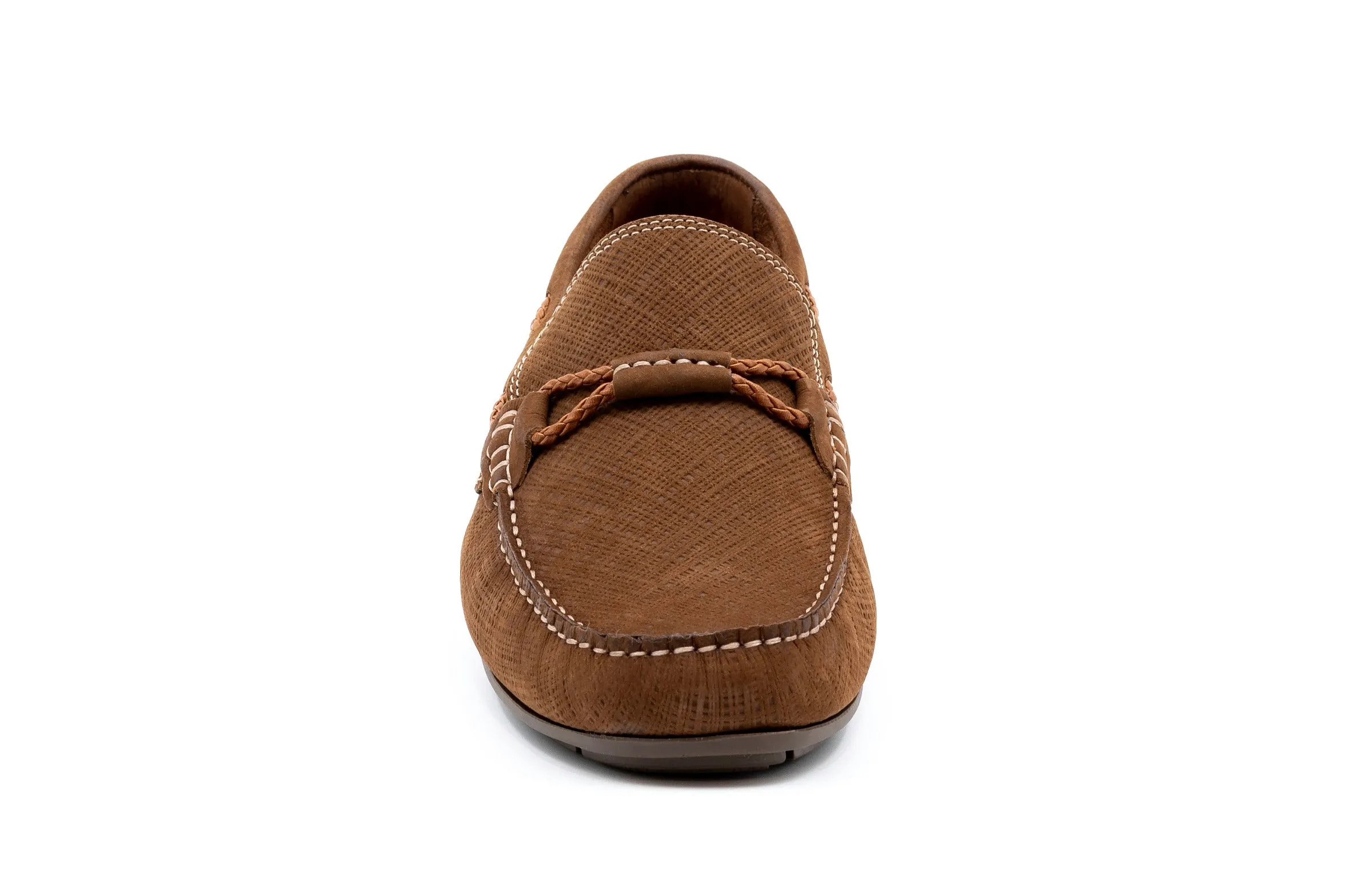 Bermuda Nubuck Braided Bit Loafers - Bark