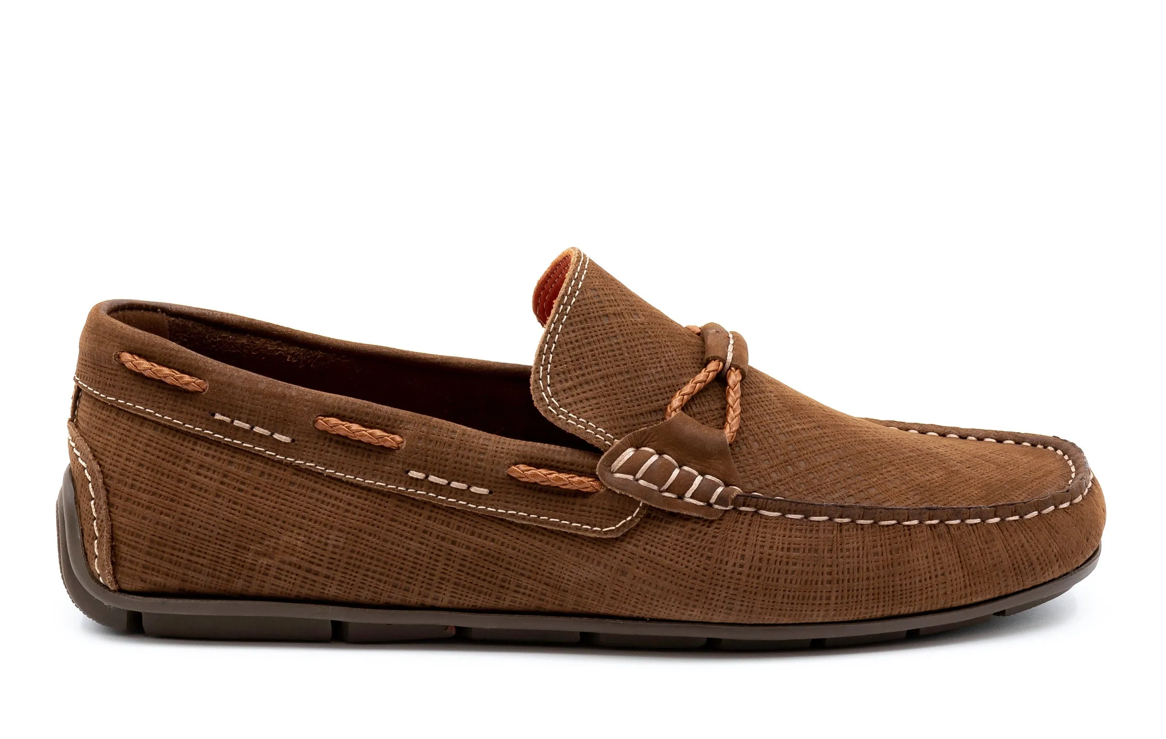 Bermuda Nubuck Braided Bit Loafers - Bark