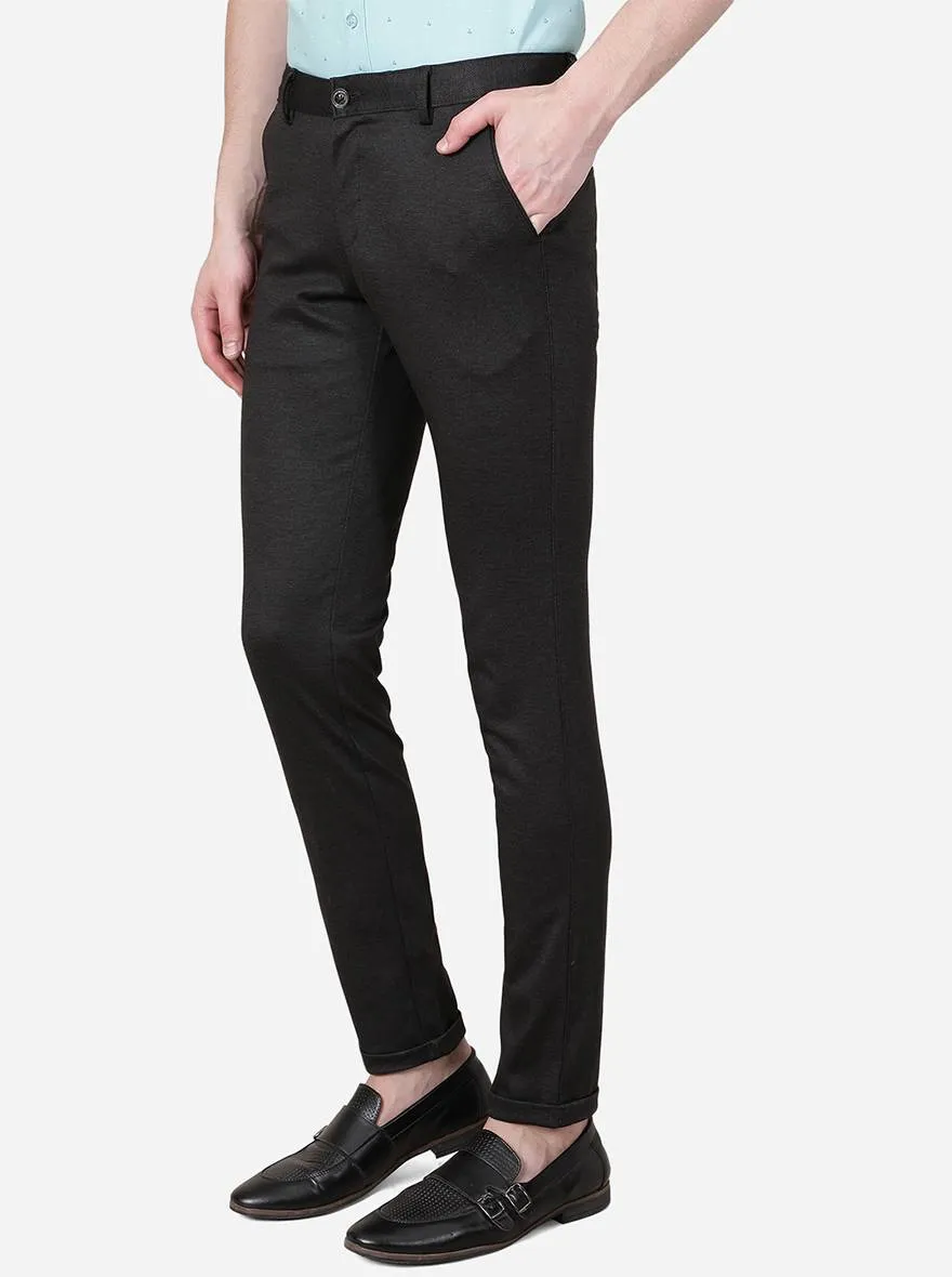 Brownis Black Solid Venice Fit Casual Trouser | JadeBlue