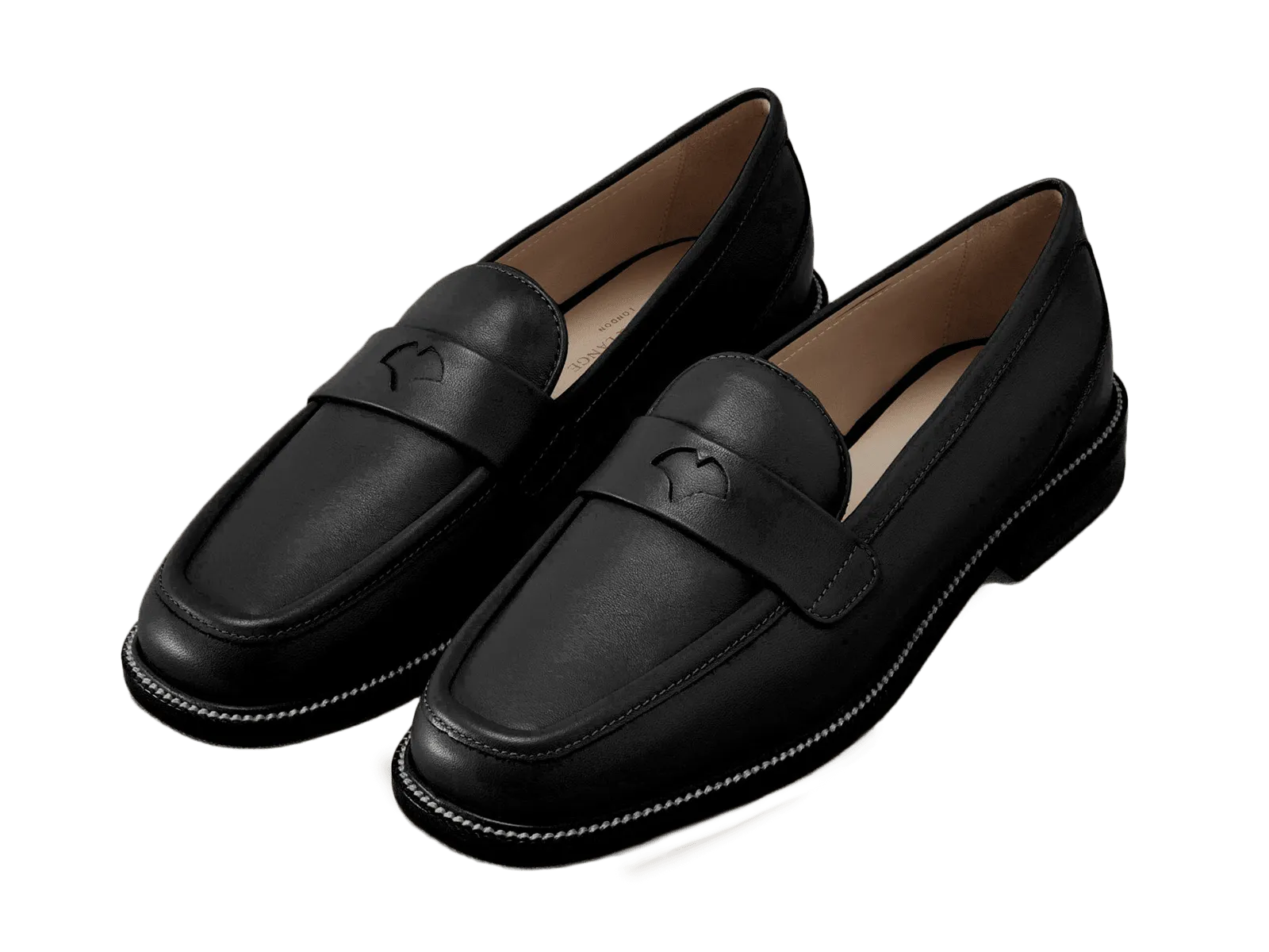 Charlotte Penny Loafers in Black Nappa