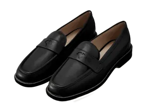 Charlotte Penny Loafers in Black Nappa