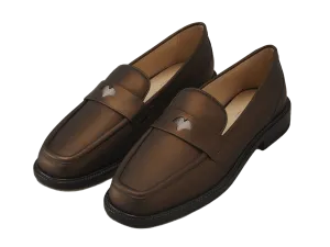 Charlotte Penny Loafers in Copper Translucent Kidskin