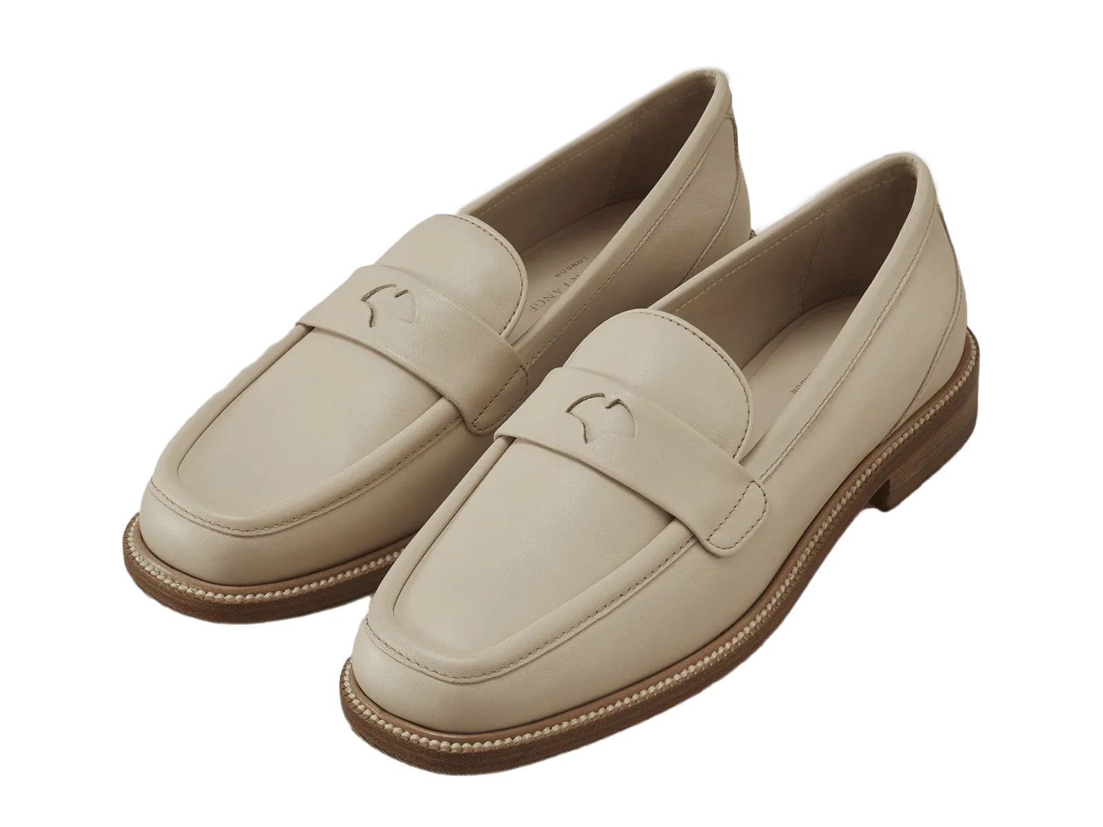 Charlotte Penny Loafers in Latte Matt Calfskin