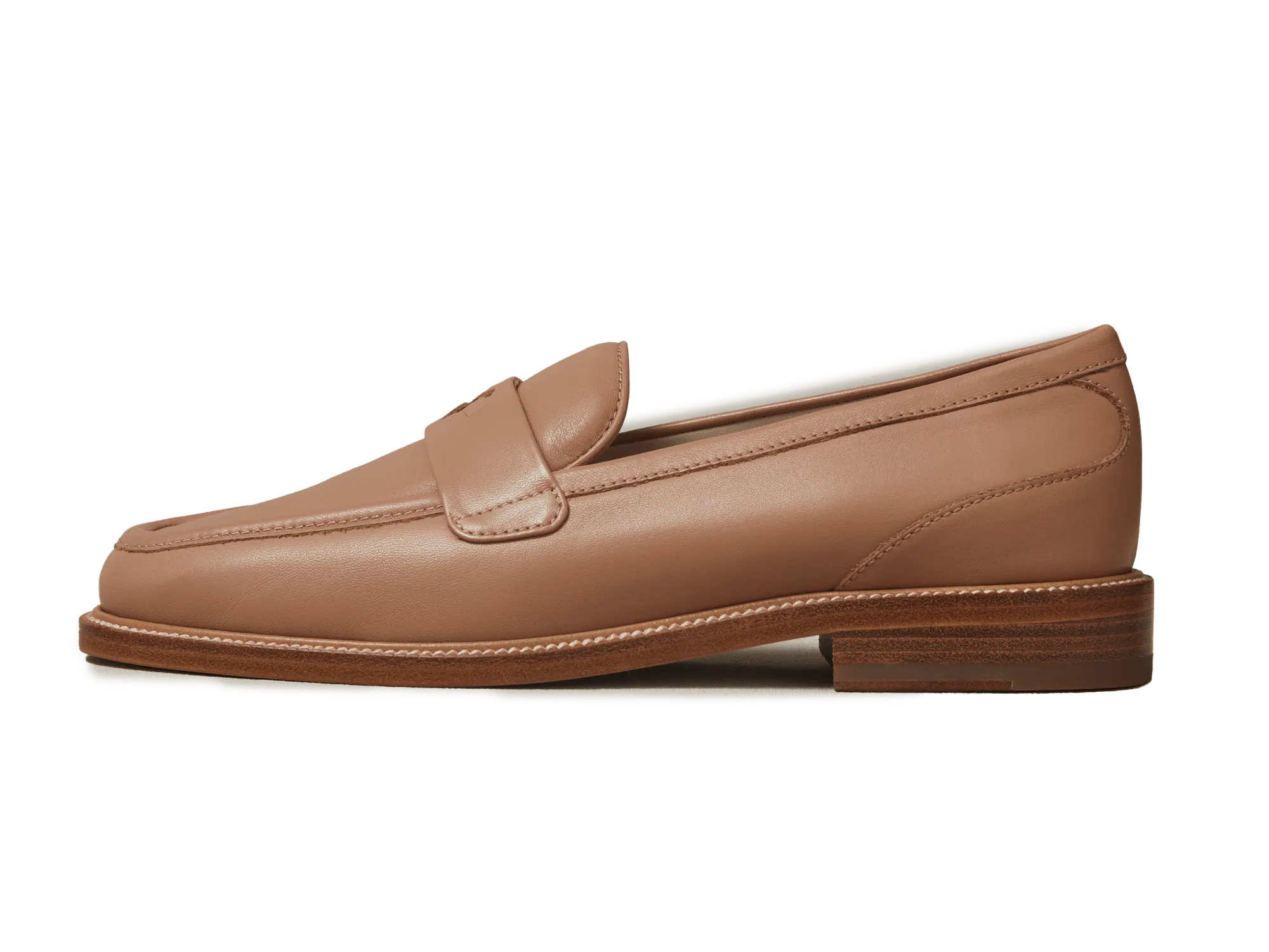 Charlotte Penny Loafers in Praline Matt Calfskin