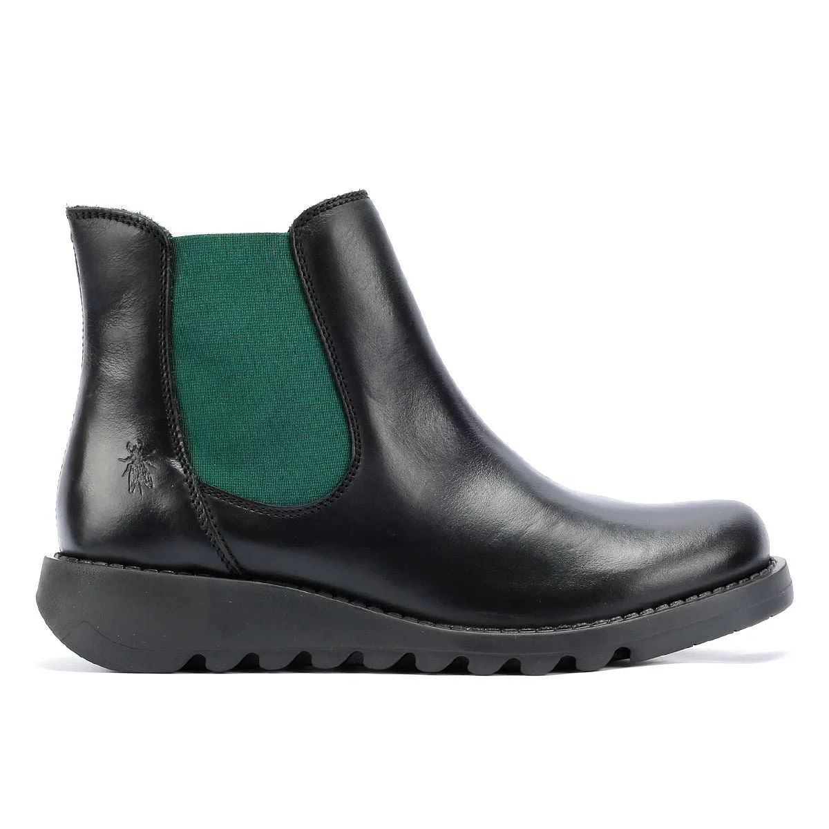 Fly London Salv Leather Women's Black/Teal Boots