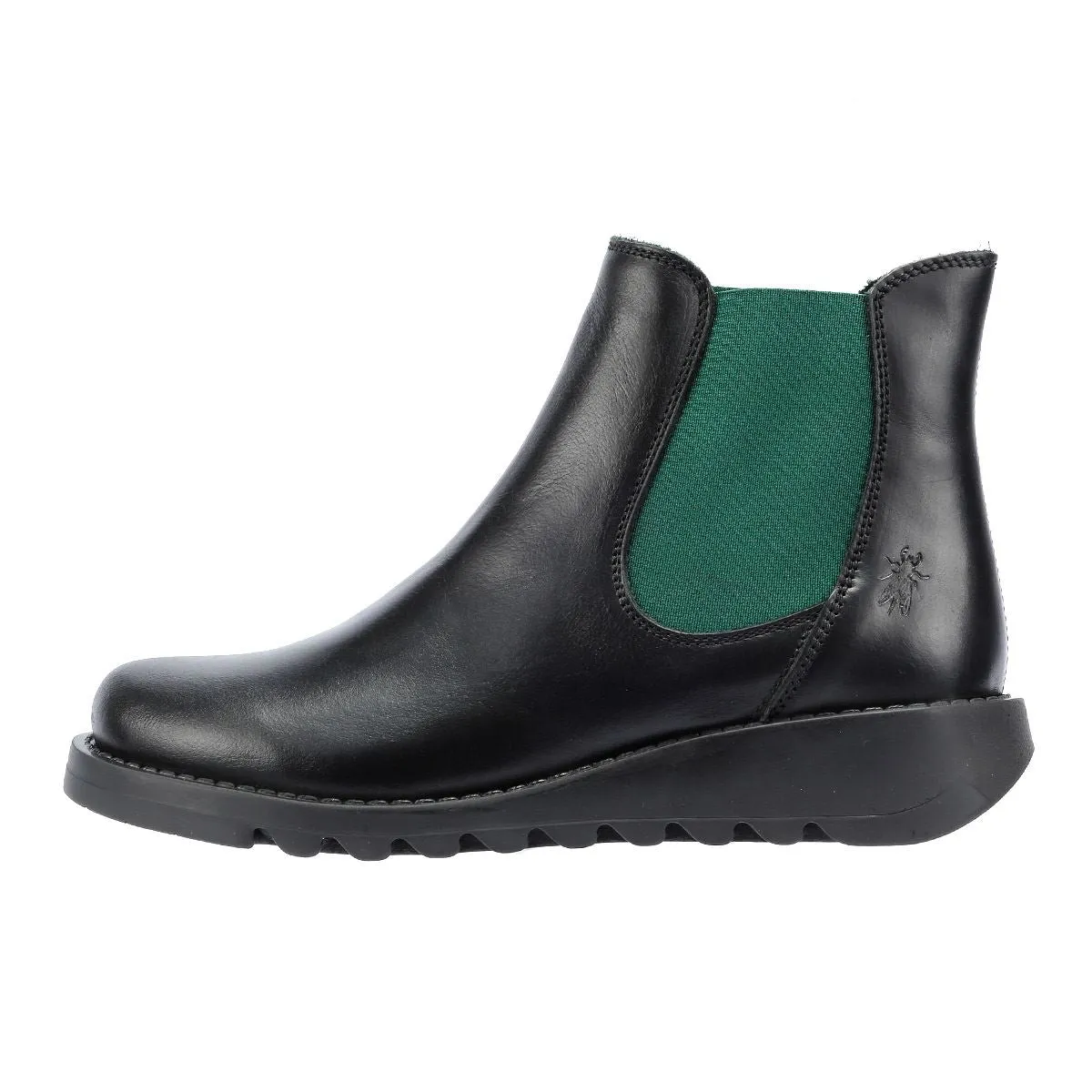 Fly London Salv Leather Women's Black/Teal Boots