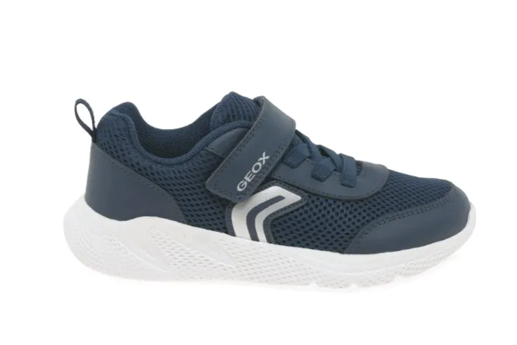 Geox J Sprintye Navy Velcro Junior Trainers