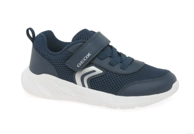 Geox J Sprintye Navy Velcro Junior Trainers