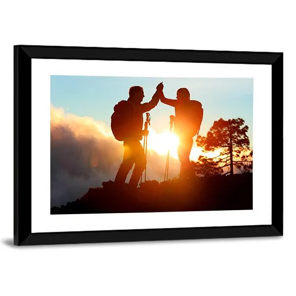 Hikers High Five Canvas Wall Art