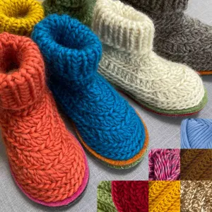 Joe's Toes Snuggly Crochet Slipper Kit with Suede Soles