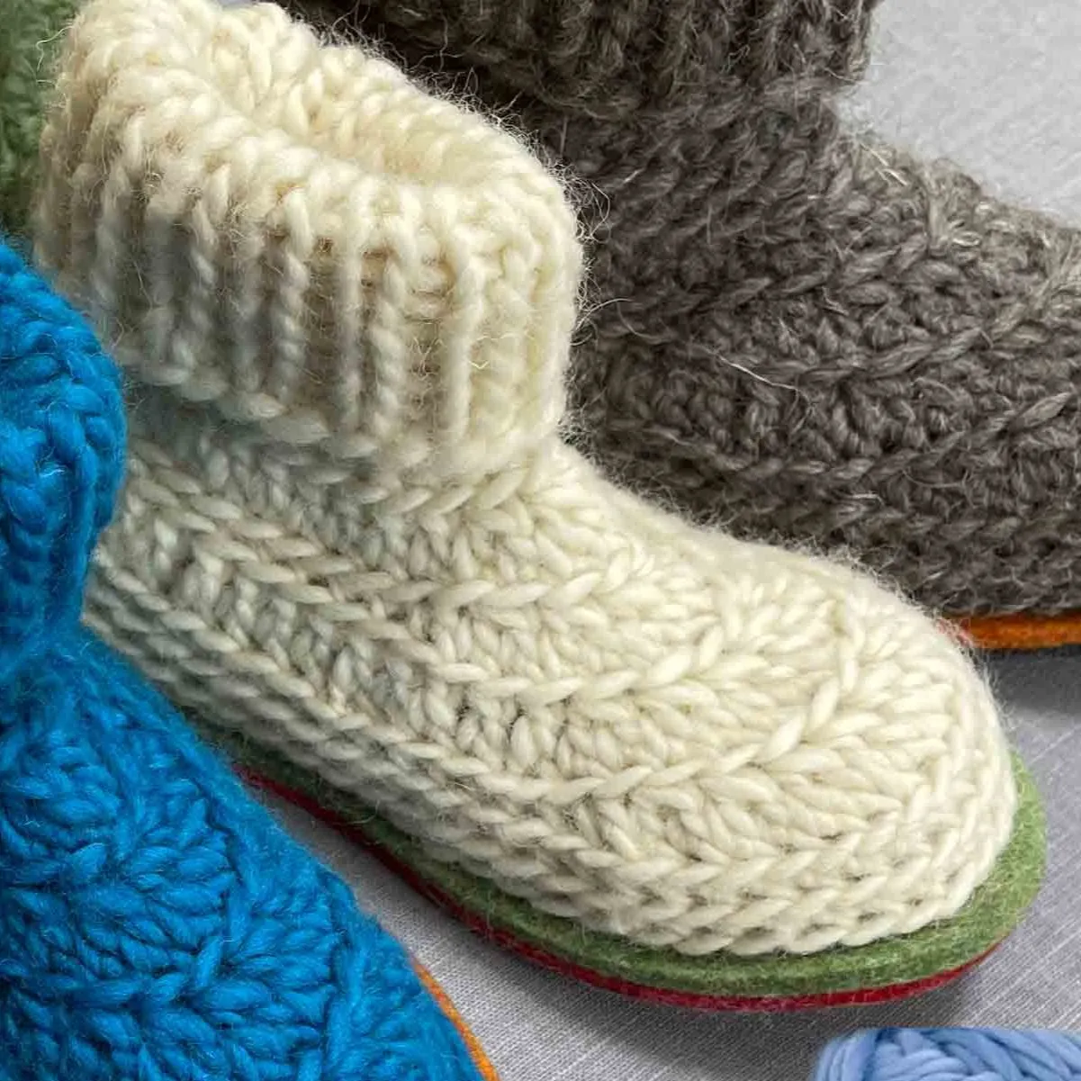 Joe's Toes Snuggly Crochet Slipper Kit with Vinyl Soles