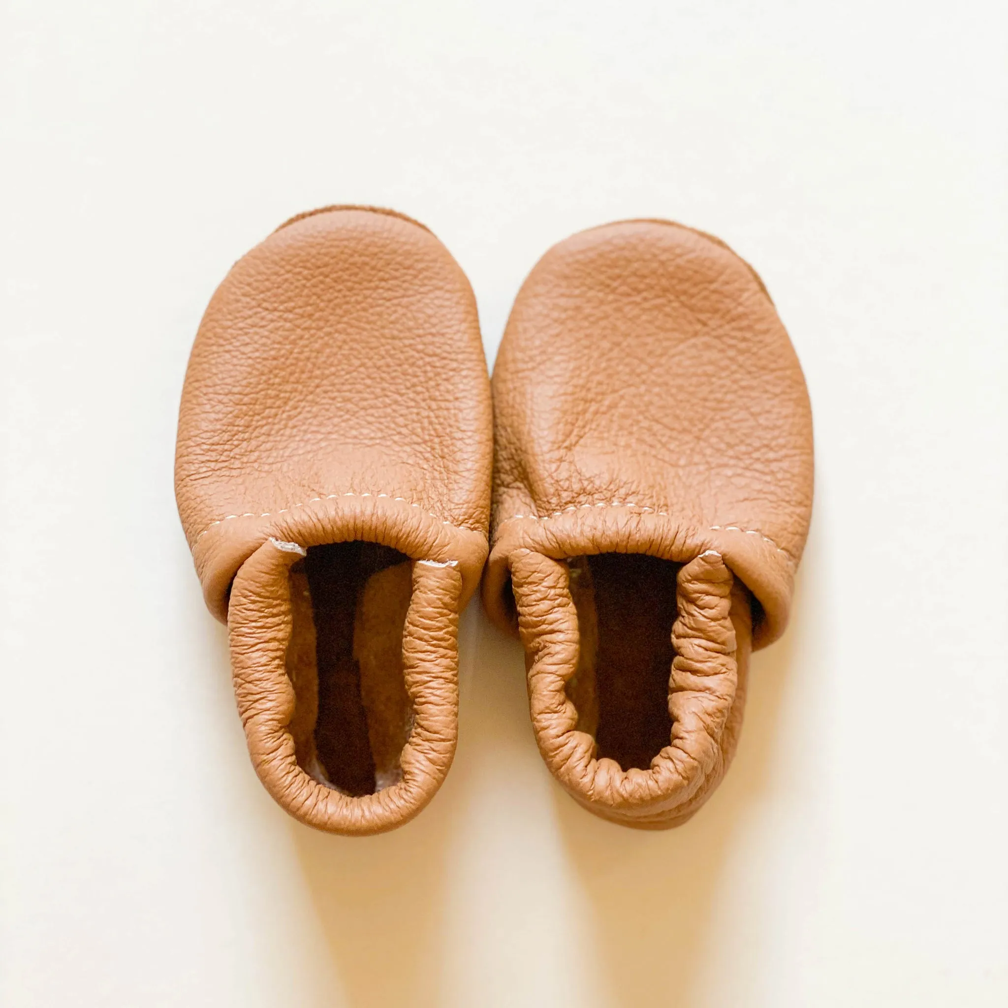 Leather Baby & Toddler Loafer Moccasins - Camel