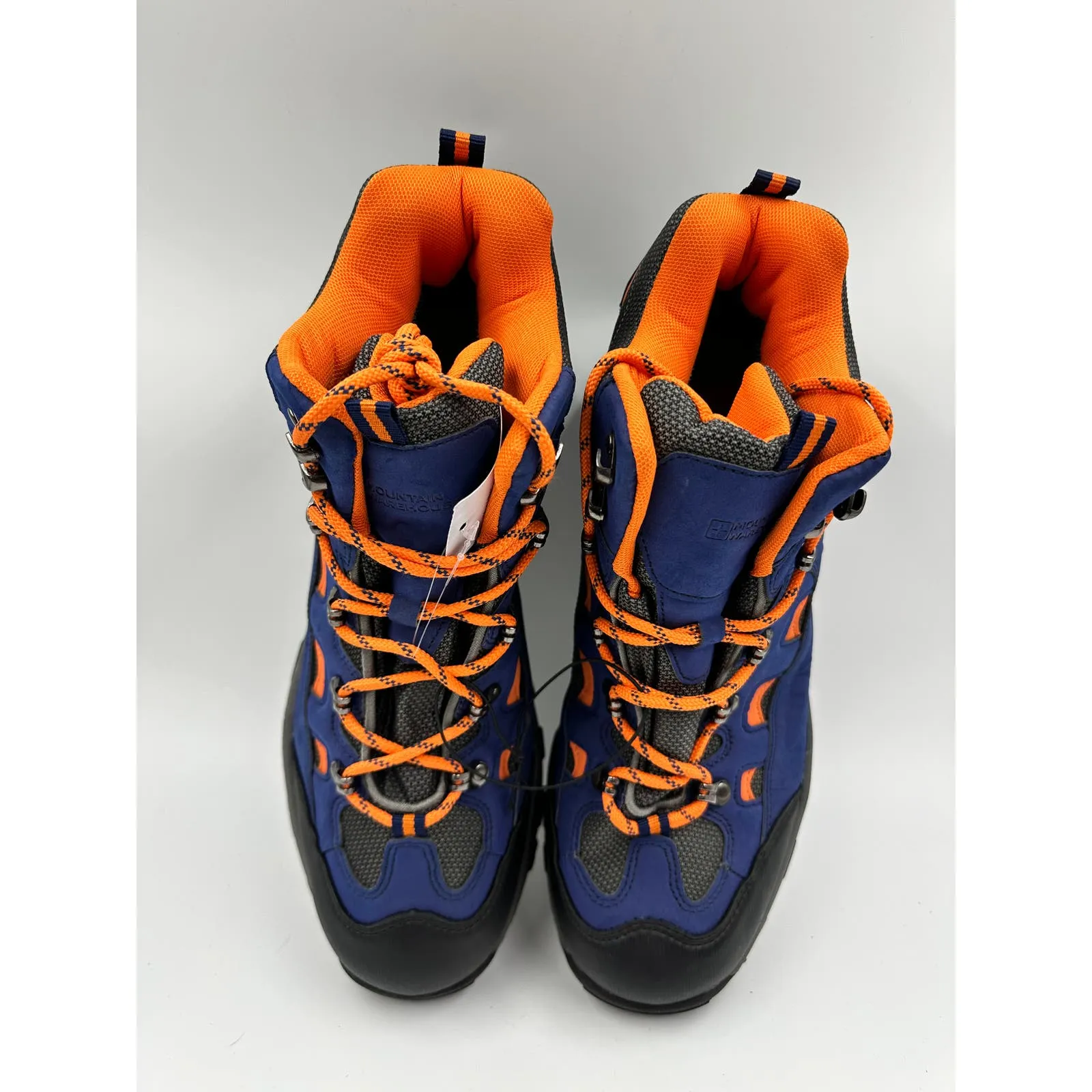 Men's Size 13, Blue and Orange Isodry High Top Hikers, Rubber Toe Caps