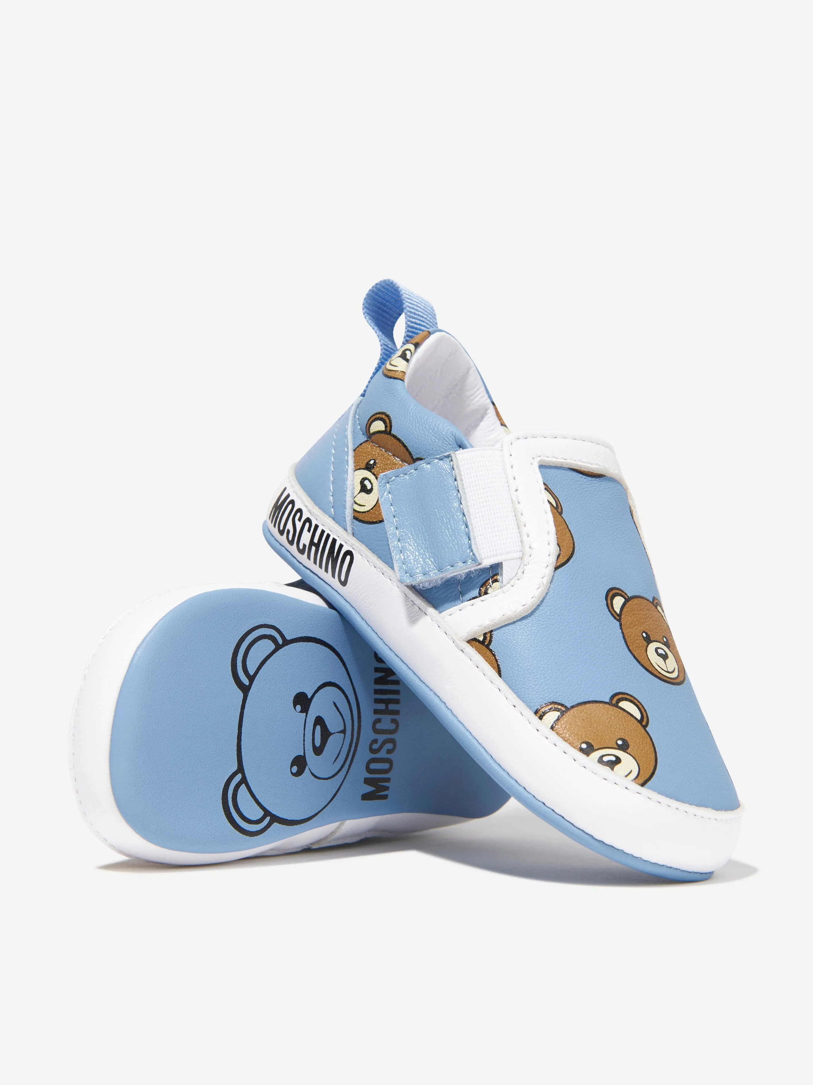 Moschino Baby Boys Leather Bear Slip On Trainers