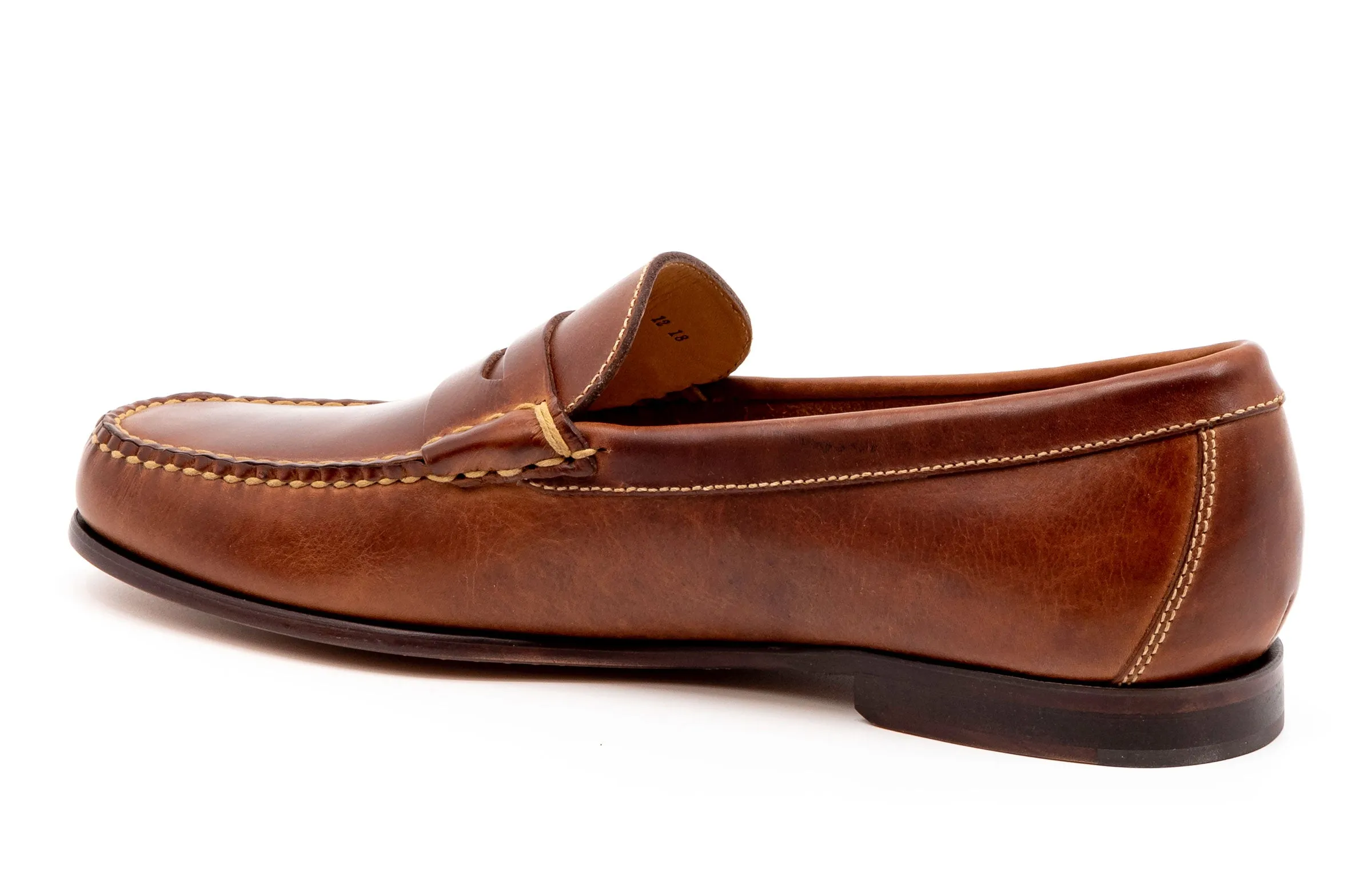 Old Row Saddle Leather Penny Loafers - Cigar