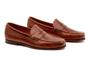 Old Row Saddle Leather Penny Loafers - Cigar