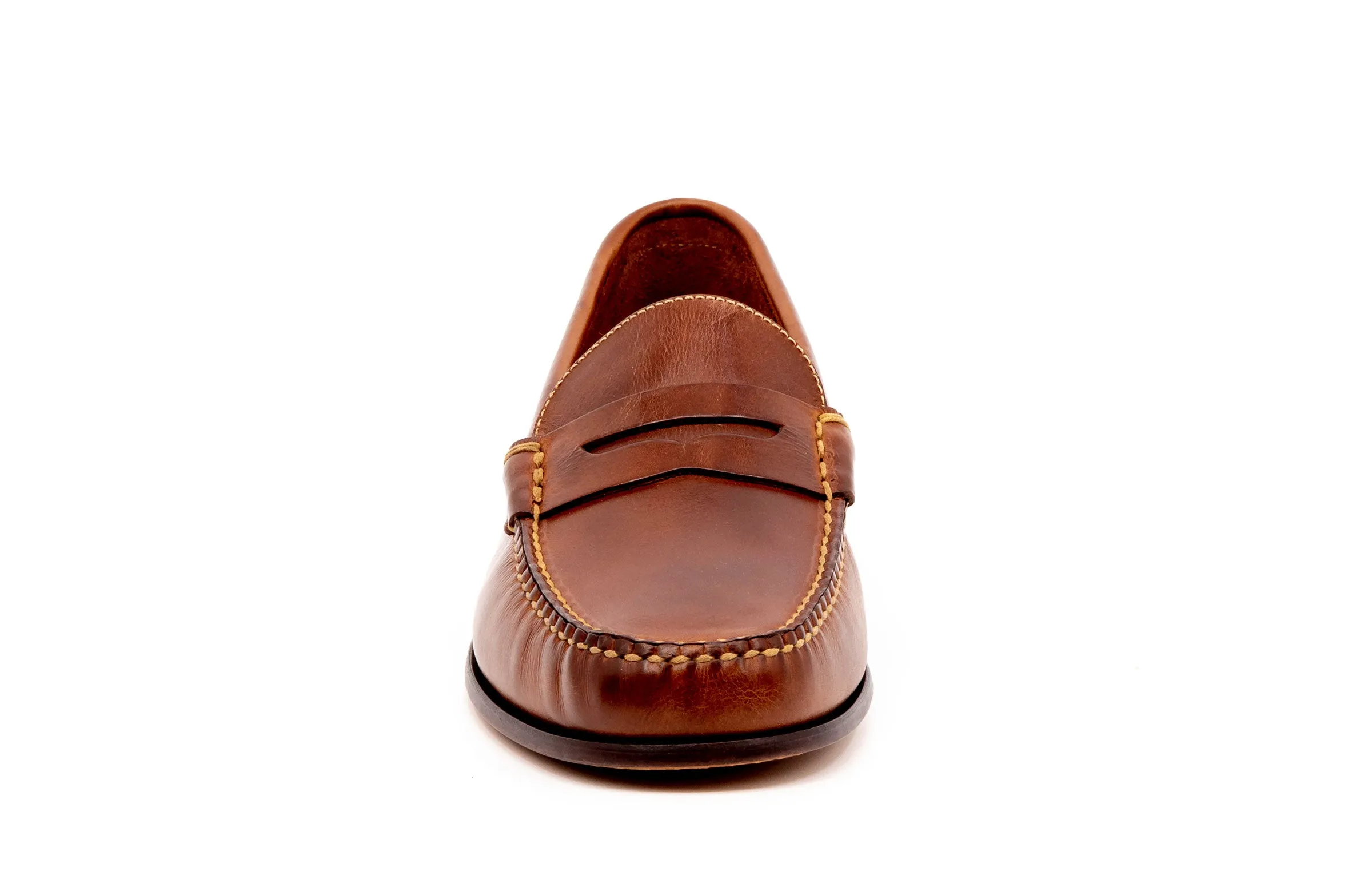 Old Row Saddle Leather Penny Loafers - Cigar