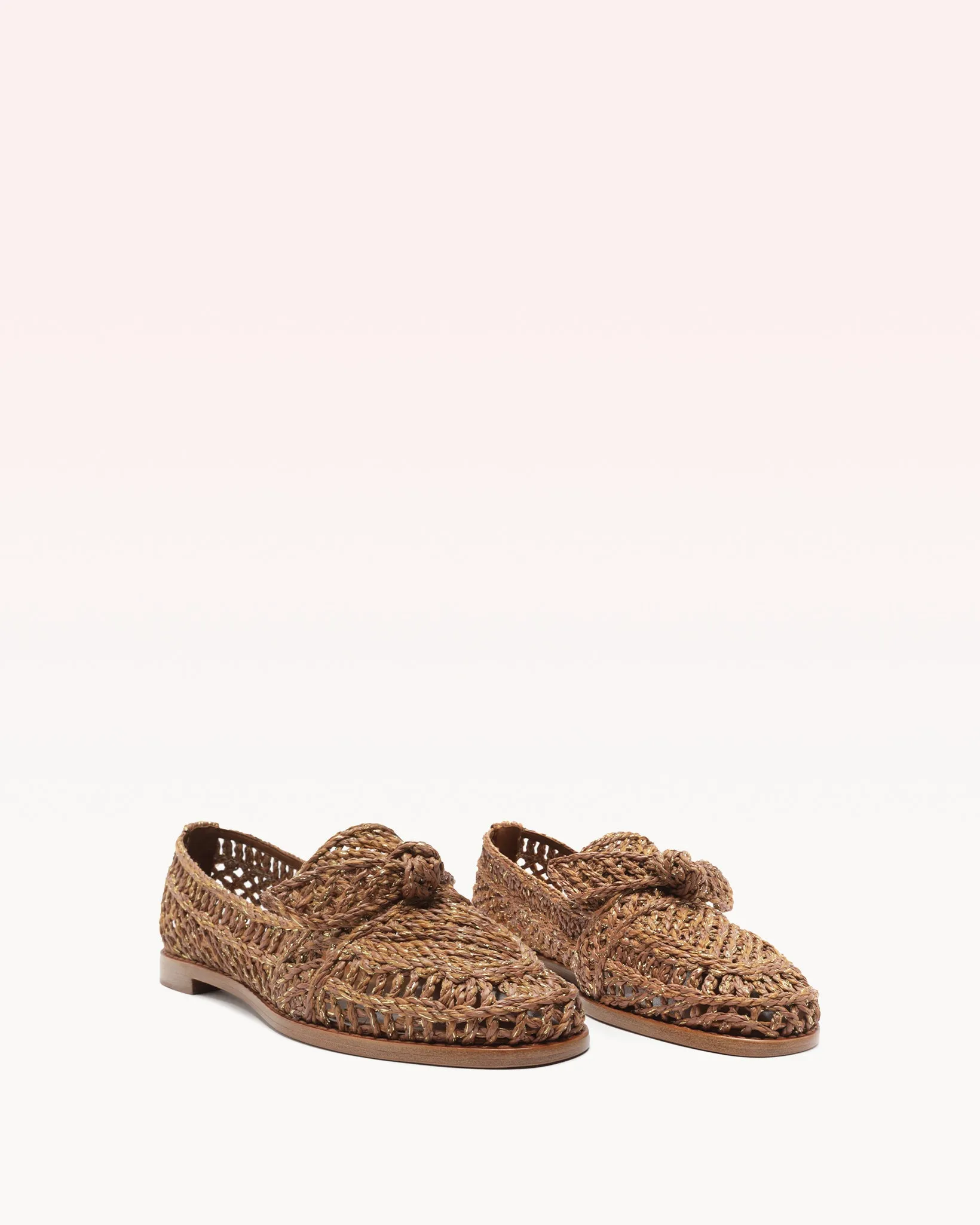 Raffia Penny Loafer Brown