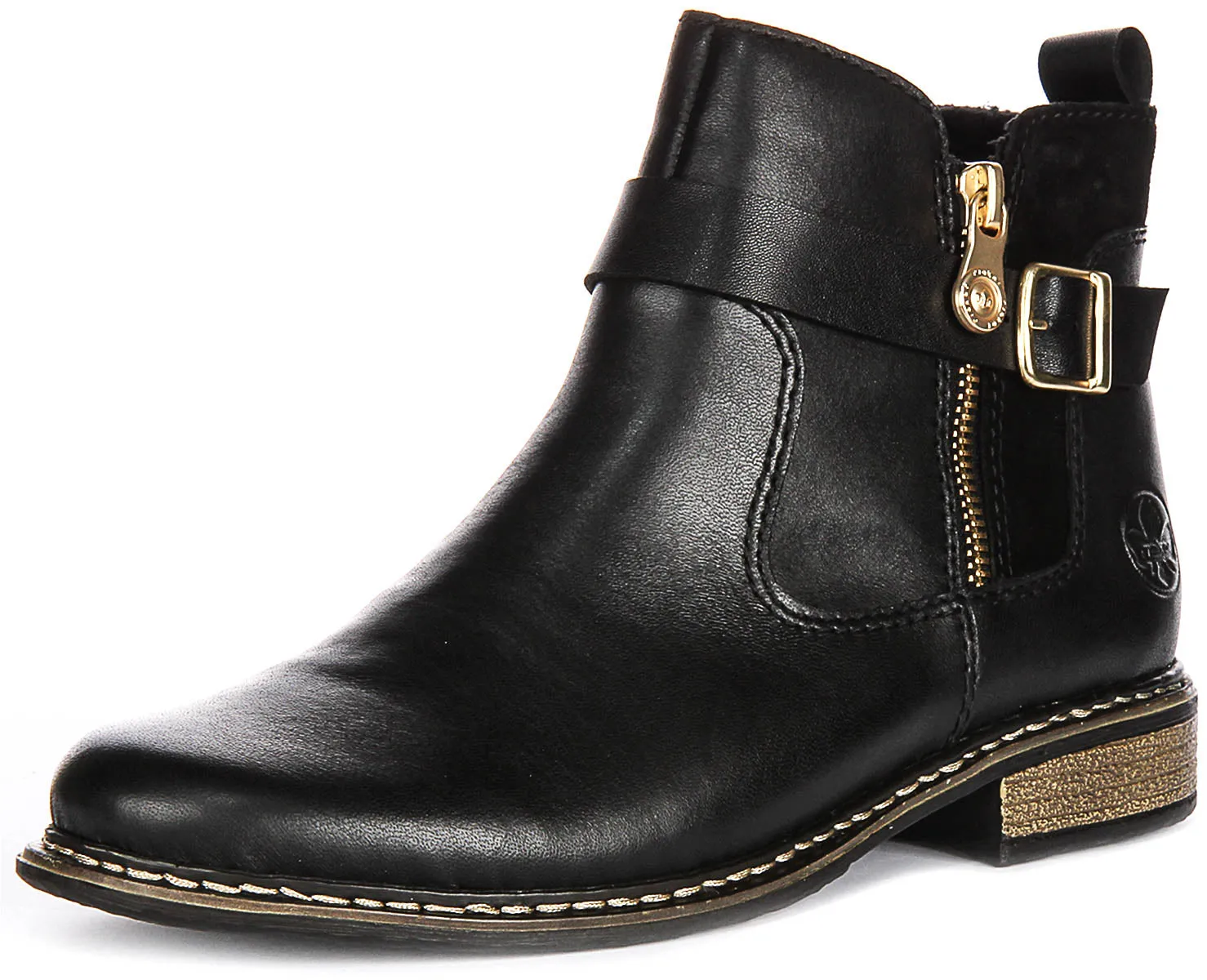 Rieker Z4959-00 In Black Gold For Women