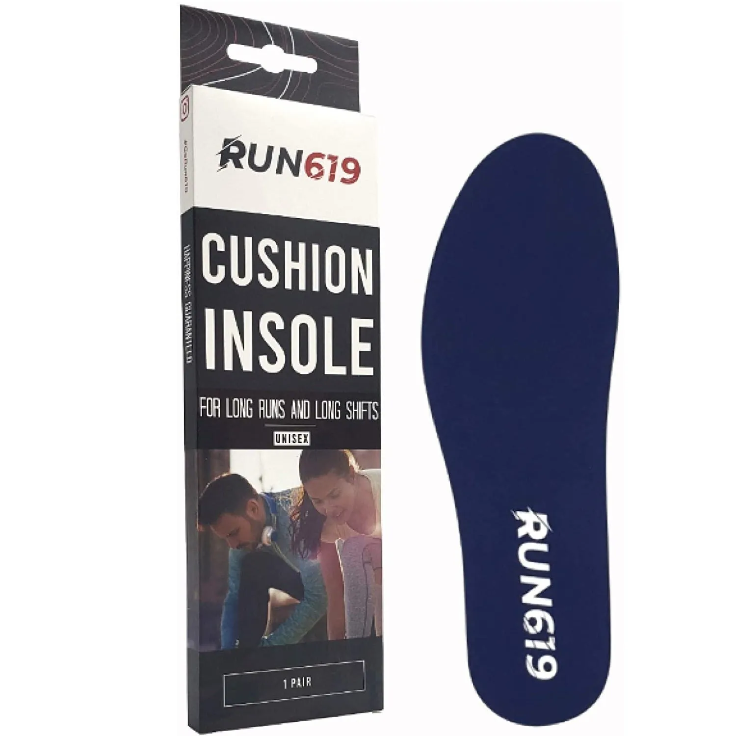 RUN619 |  Thin Flat Cushion Shoe Inserts w/ No Arch Support - Foot Forming | Perfect for Running Walking Work or Hiking | Thin 3mm Insoles