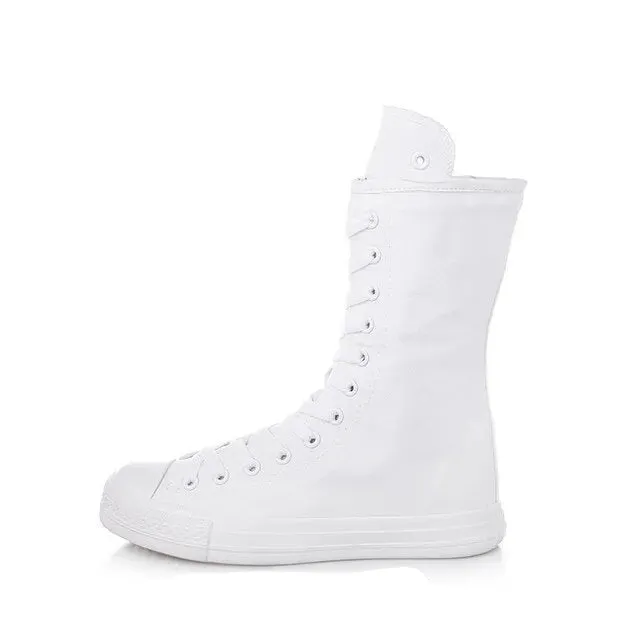 TEEK - Long Laced Canvas High Top Sneakers