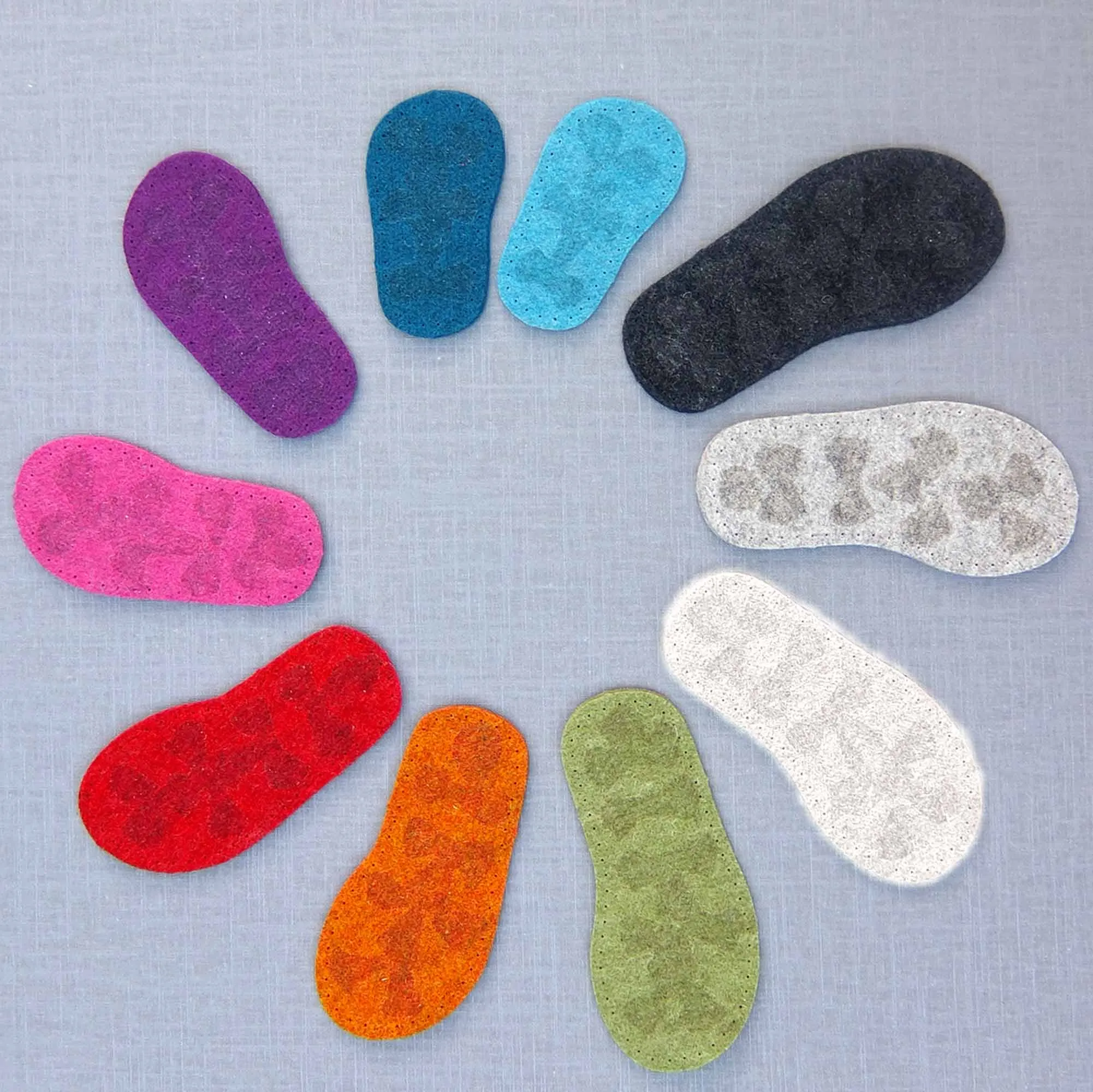 Thick Wool Felt Soles with Latex Grip - Baby & Child sizes