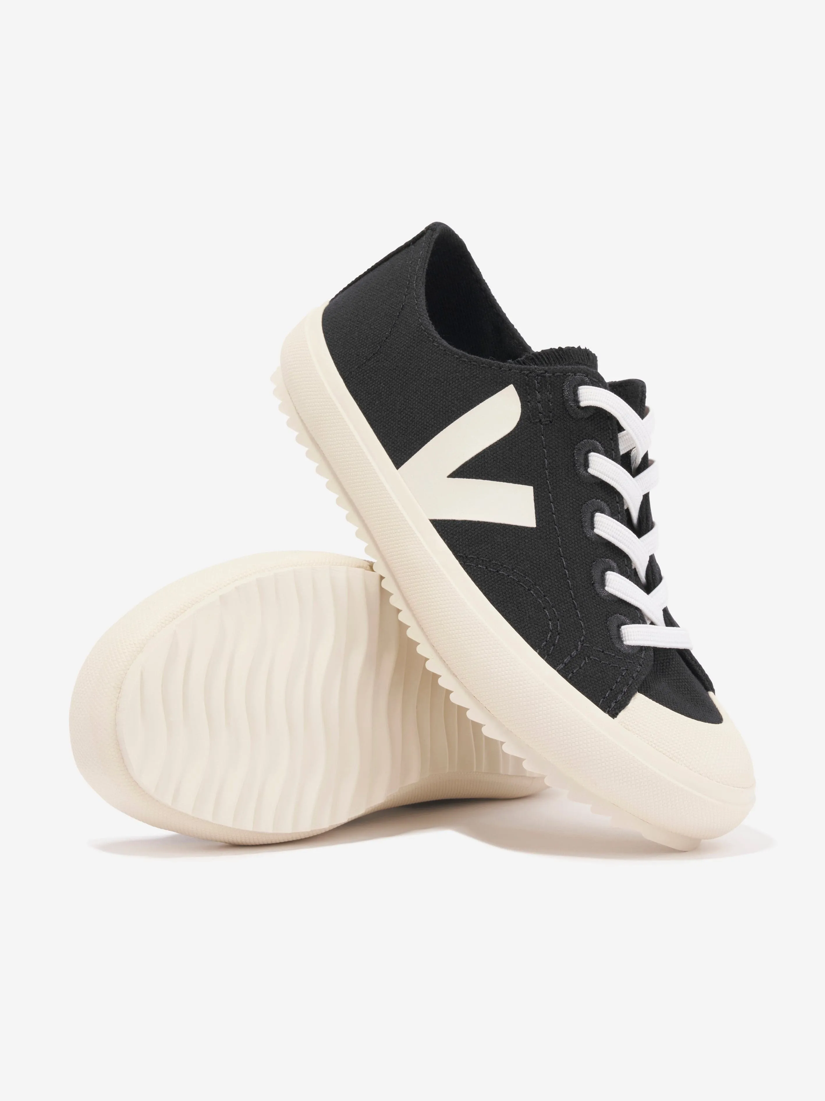 Veja Kids Small Flip El Lace Up Trainers in Black